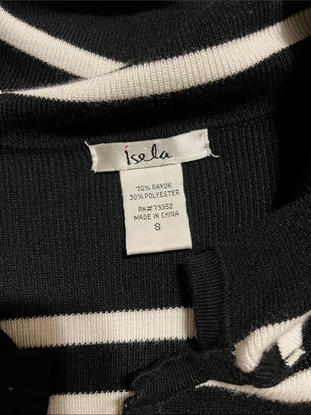 Striped Open-Front Women’s Cardigan Sweater — Black & White - Picture 2 of 7